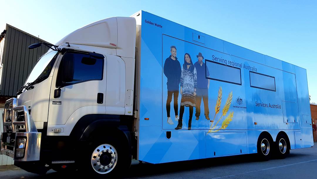 Golden Wattle Mobile Service Centre on its way to the