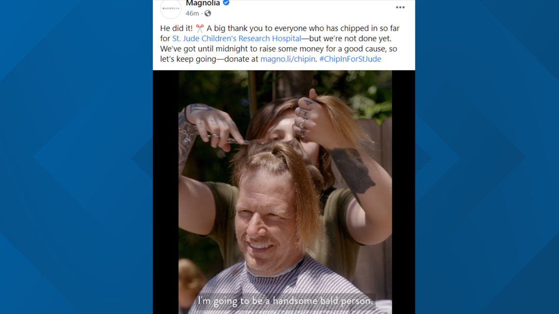 VIDEO: Chip Gaines cuts hair for St. Jude Children’s Hospital